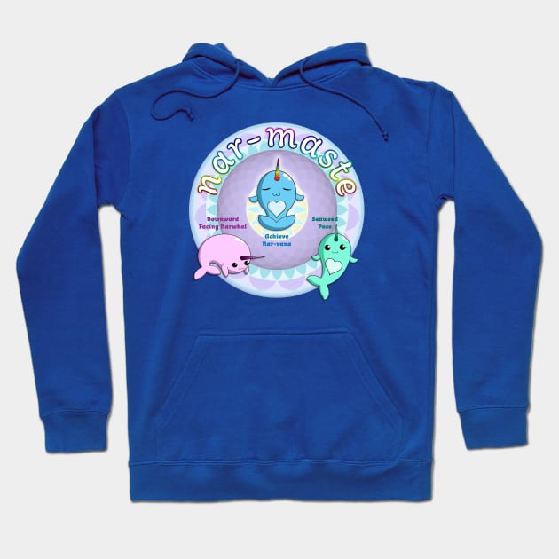 Narwhals Doing Yoga Hoodie by ferinefire